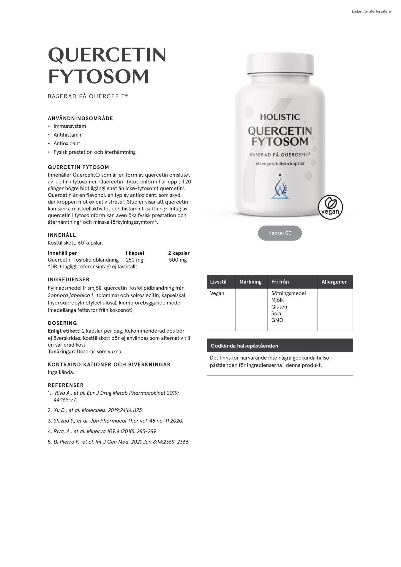 Quercetin fytosom, 60 kapslar