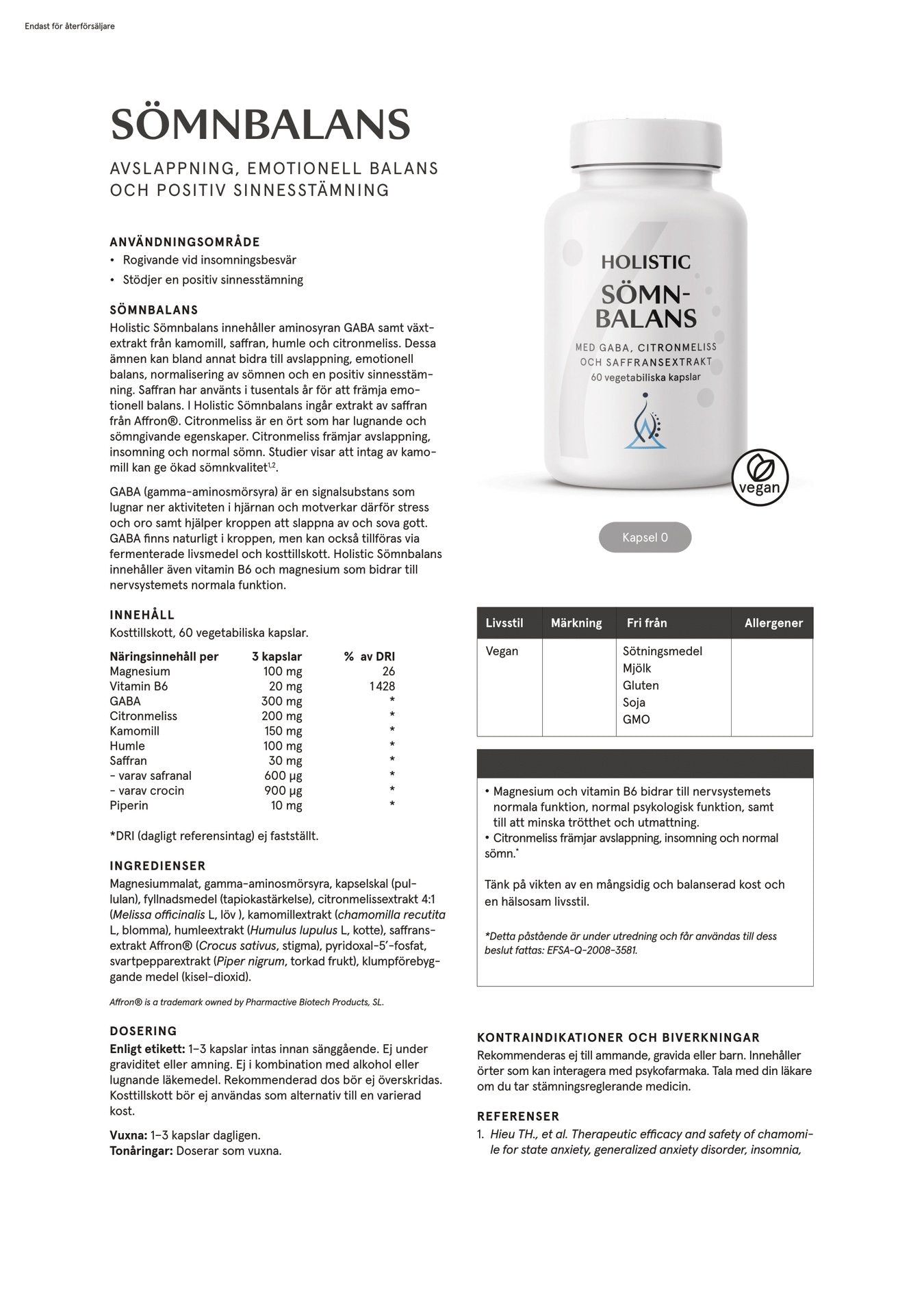 Sömnbalans, 60 kapslar