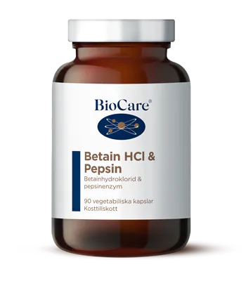 BioCare Betain HCL & Pepsin 90 kapslar