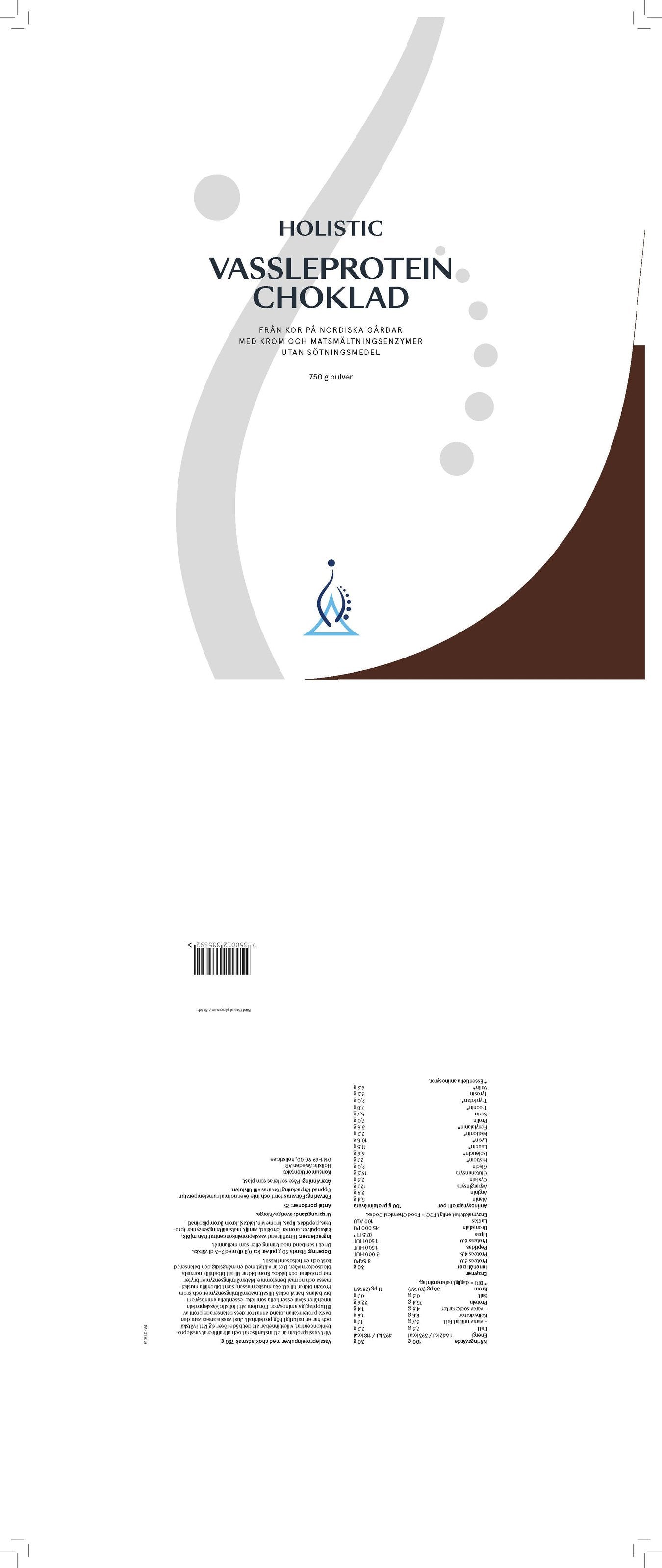 Vassleprotein choklad, 750 g