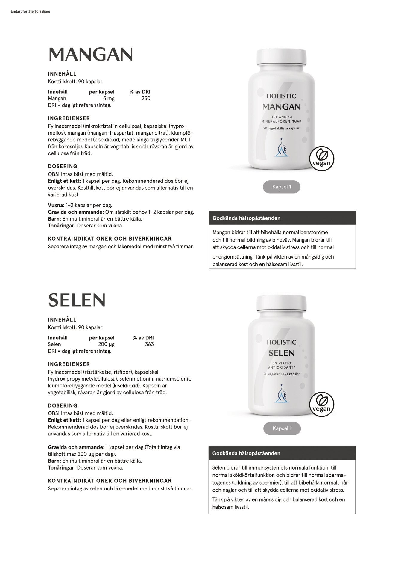 Mangan 5 mg, 90 kapslar