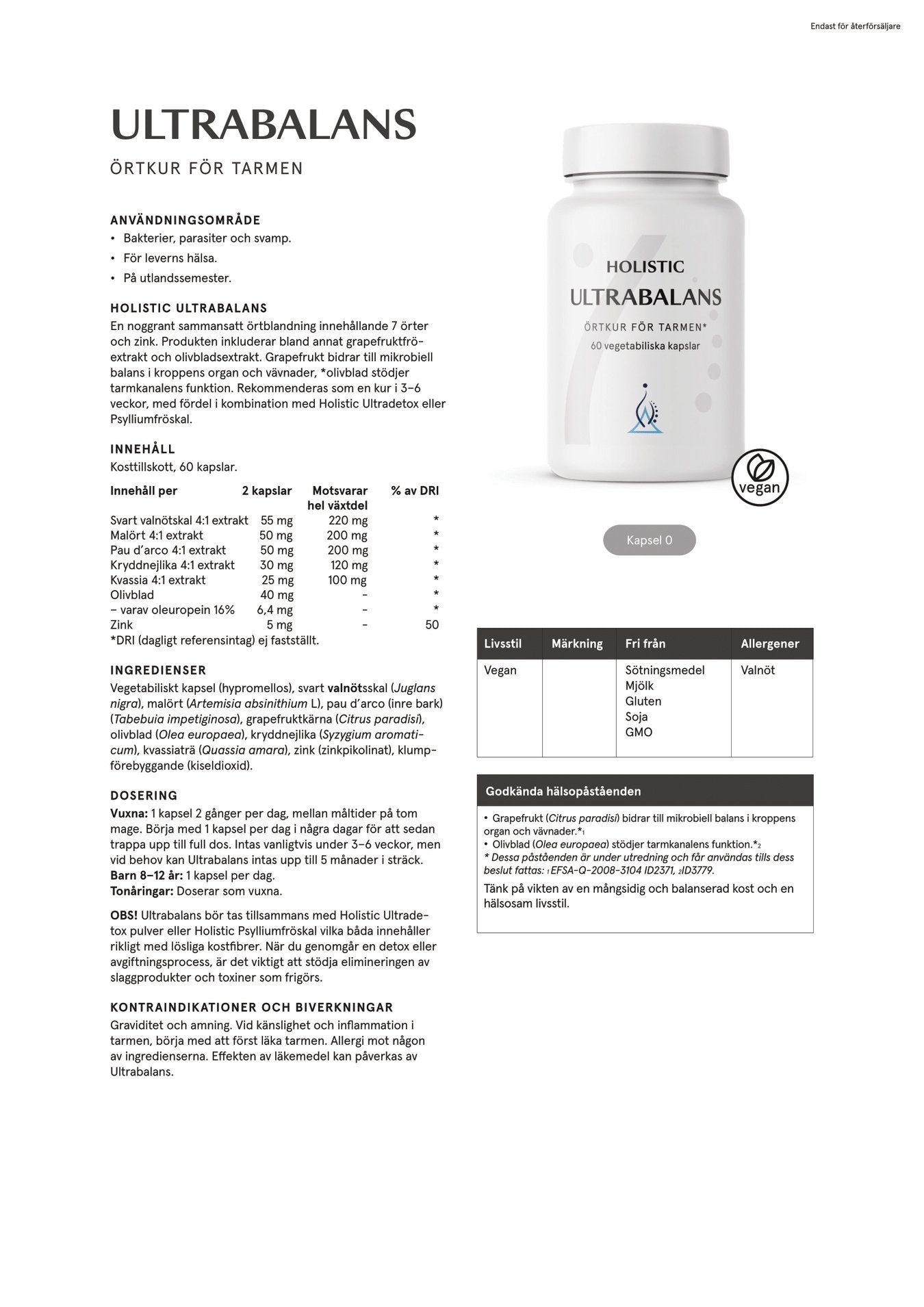 Ultrabalans, 60 kapslar