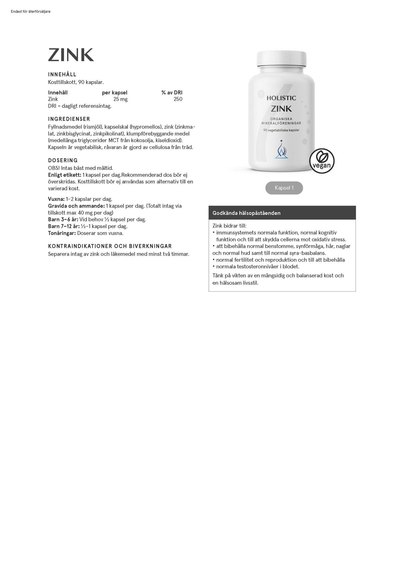 Magnesiumbisglycinat 100 mg, 90 kapslar