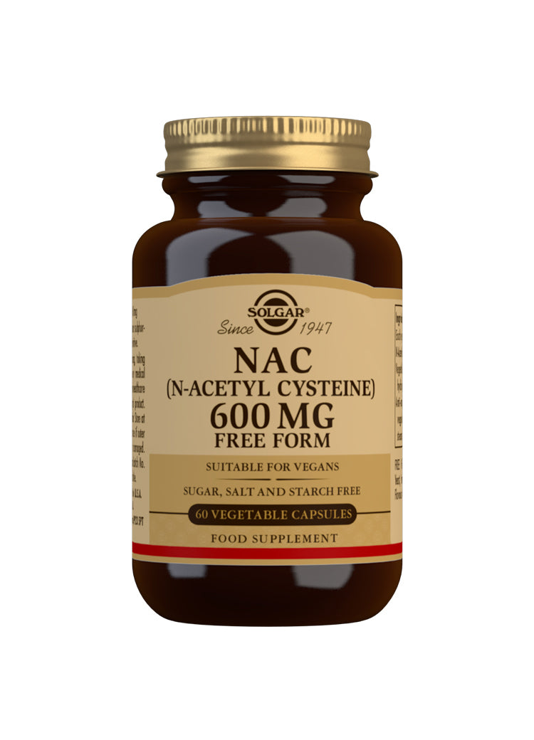 Solgar NAC (N-Acetyl-L-Cysteine) 600 mg 60 Veg. Capsules