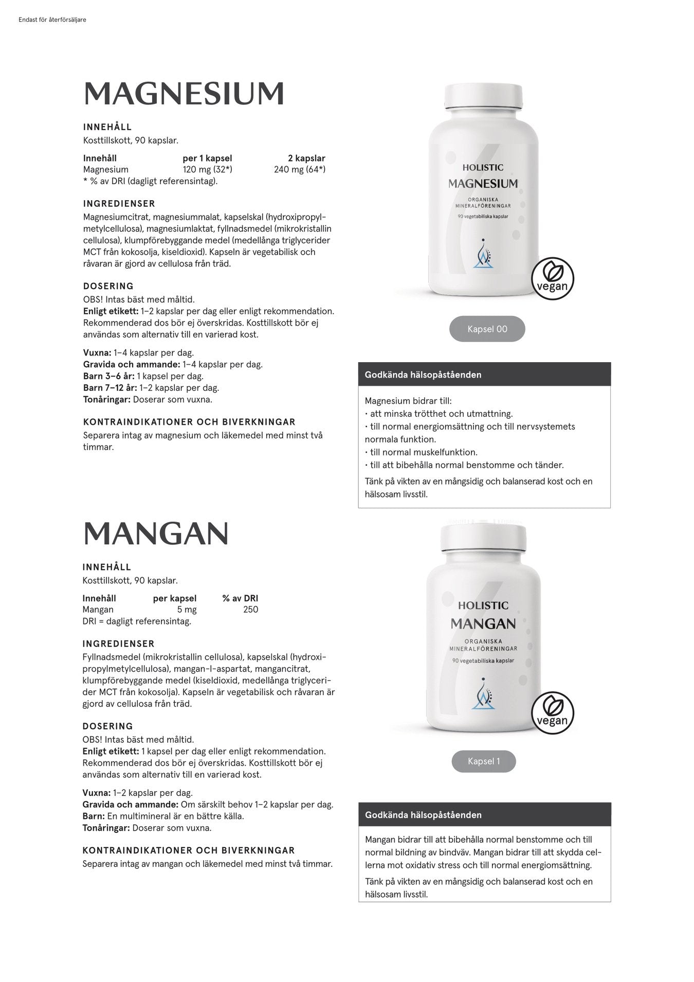 Magnesium 120 mg, 90 kapslar