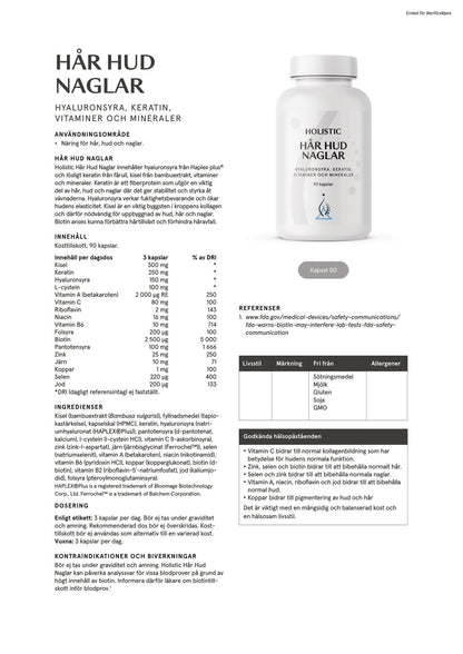 Hår Hud Naglar, 90 kapslar
