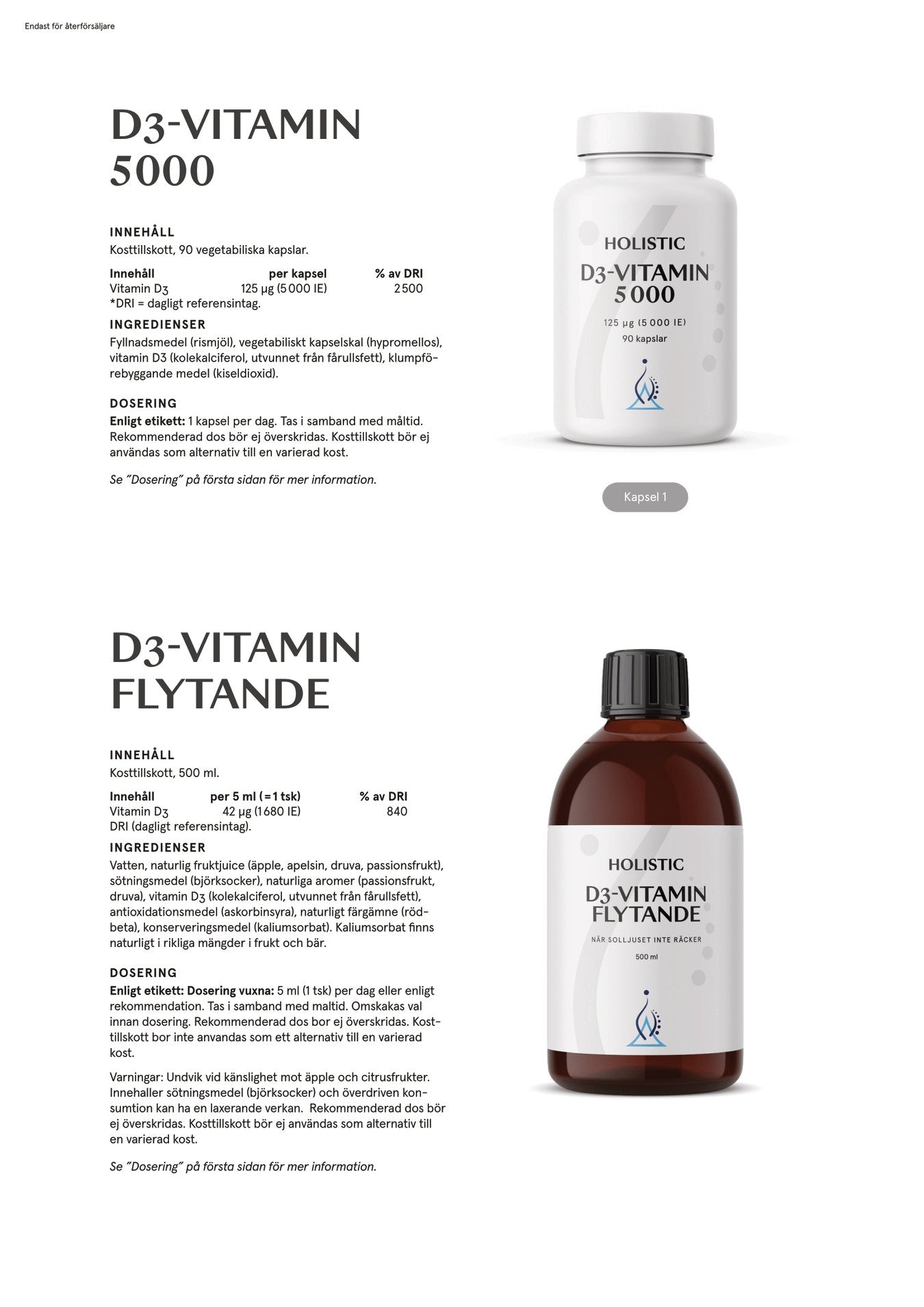 D3-vitamin 5000, 90 kapslar