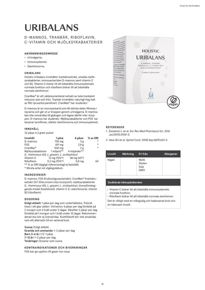 Uribalans, 32 påsar à 2 gram