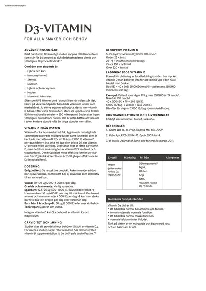 D3-vitamin i olja, 90 kapslar