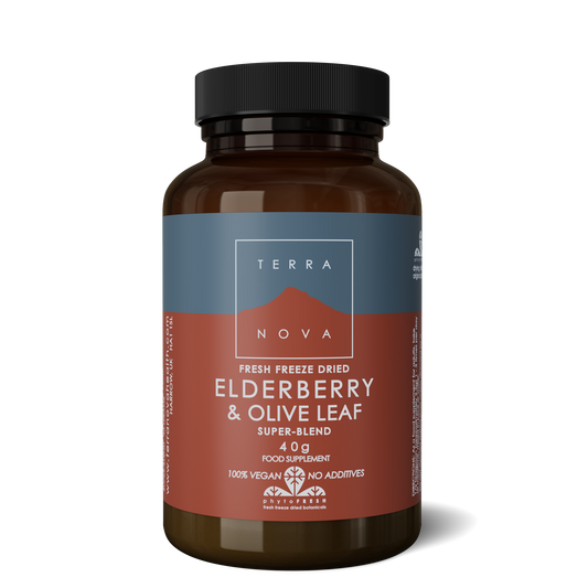 Terranova Elderberry & Olive Leaf Super-Blend, 40 g (pulver)