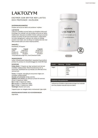 Laktozym, 90 kapslar