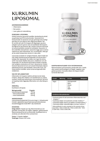 Kurkumin liposomal, 60 kapslar