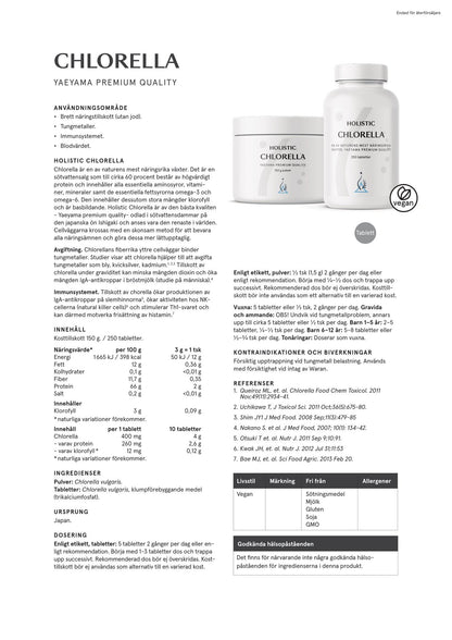 Chlorella, 250 tabletter