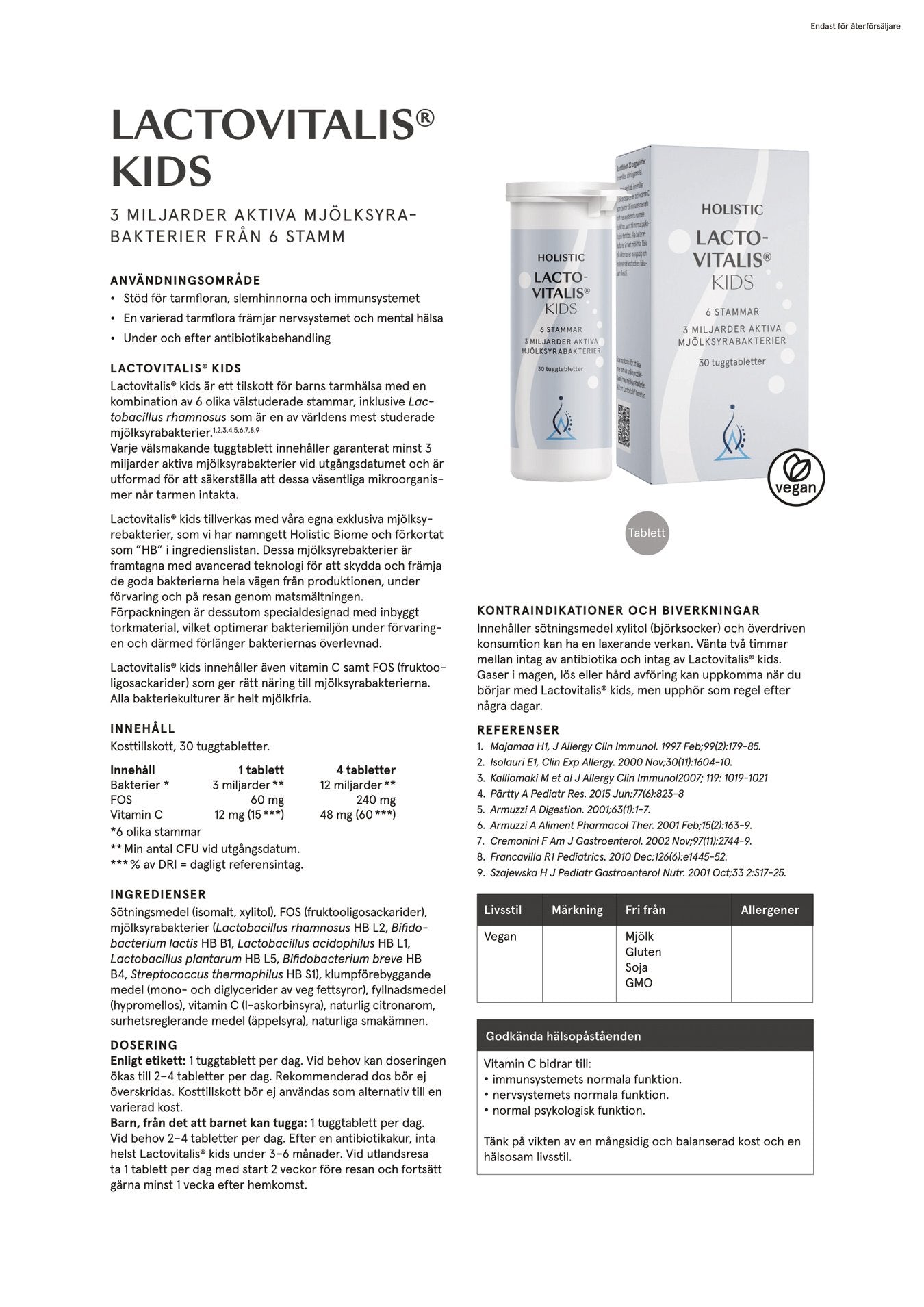 Lactovitalis®kids, 30 tabletter