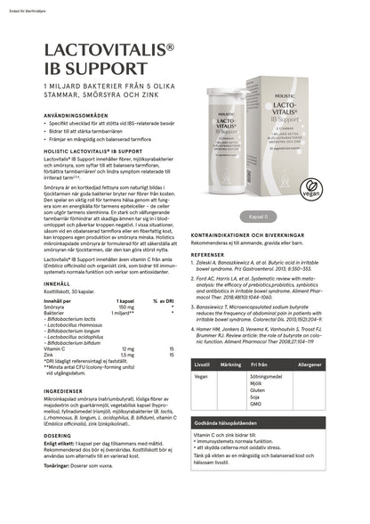 Lactovitalis® IB Support, 30 kapslar