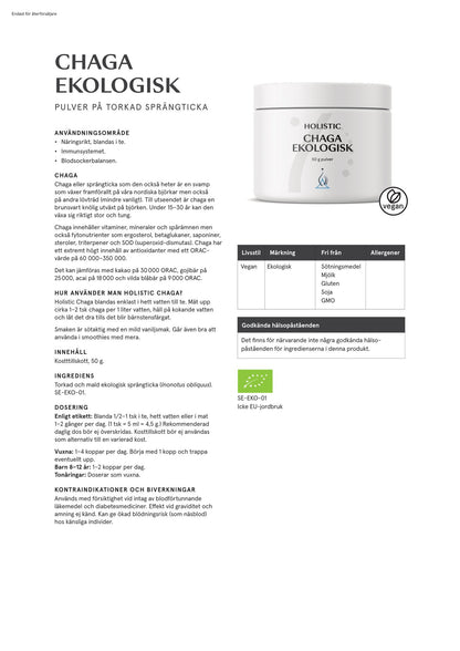 Chaga ekologisk, 50 g