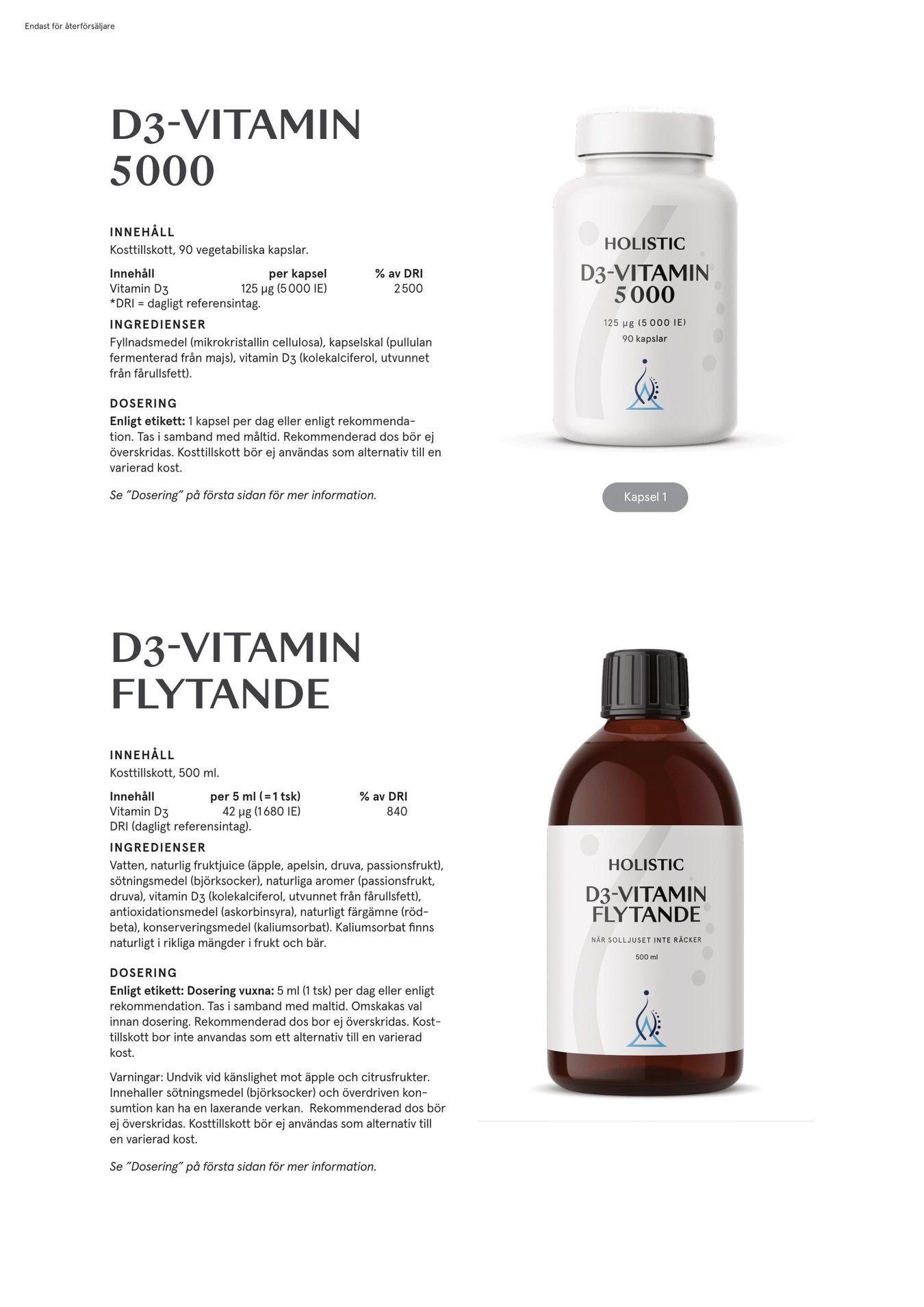 D3-vitamin flytande, 500 ml