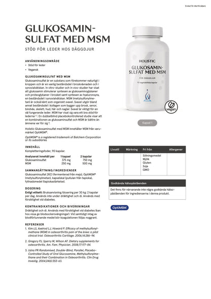 Glukosaminsulfat med MSM, 90 kapslar