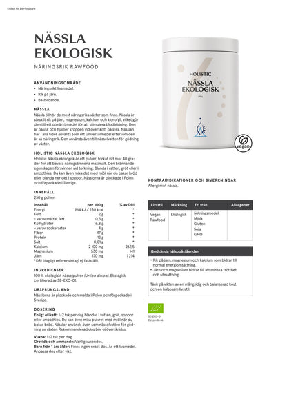 Nässla ekologisk, 250 g