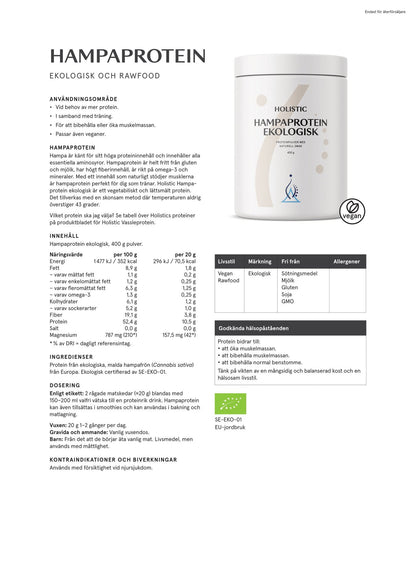 Hampaprotein ekologisk, 400 g