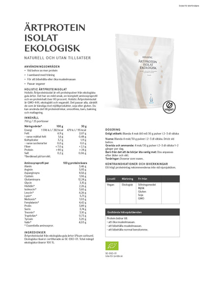 Ärtproteinisolat ekologisk, 750 g
