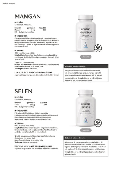 Mangan 5 mg, 90 kapslar