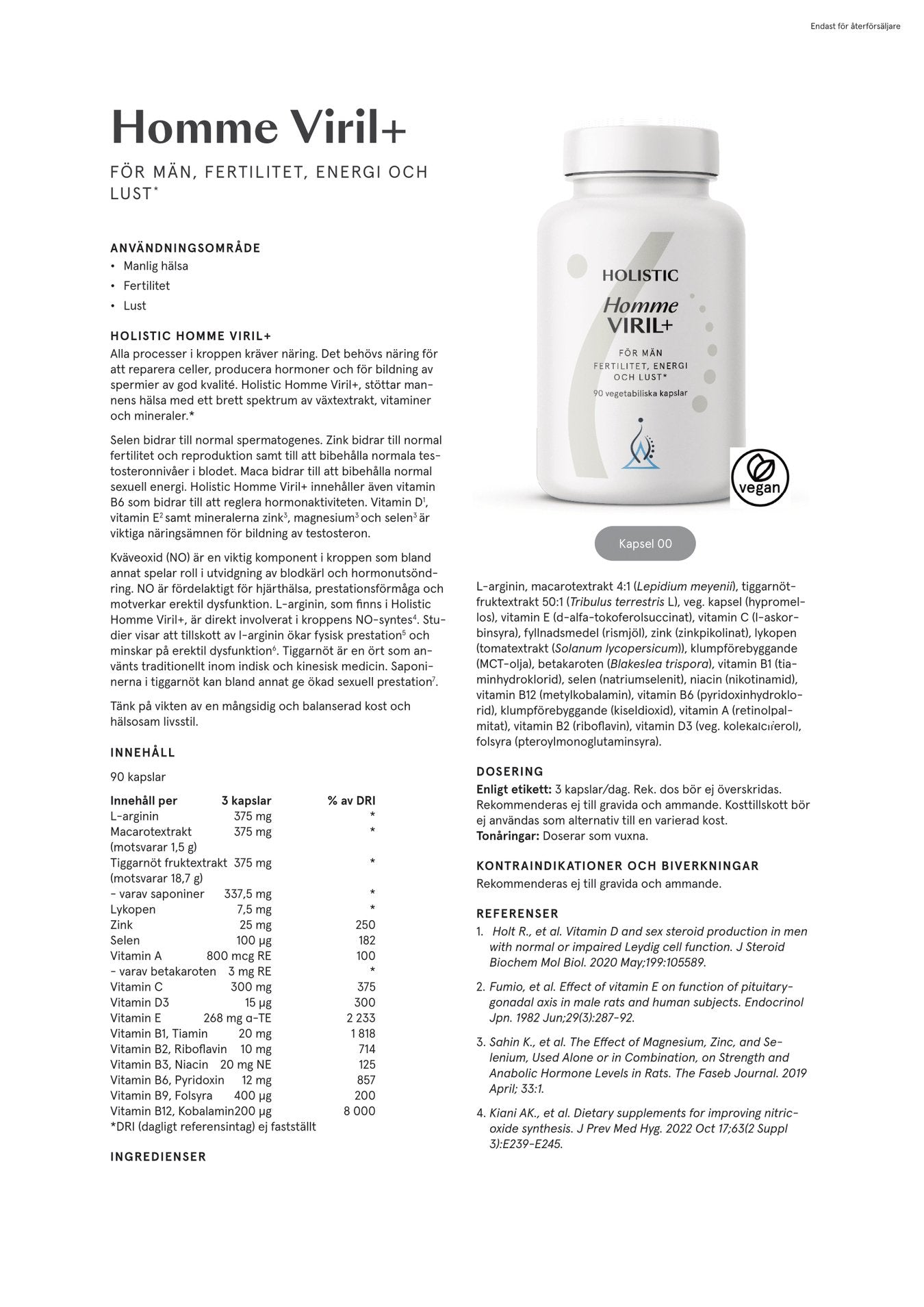 Homme Viril+, 90 kapslar