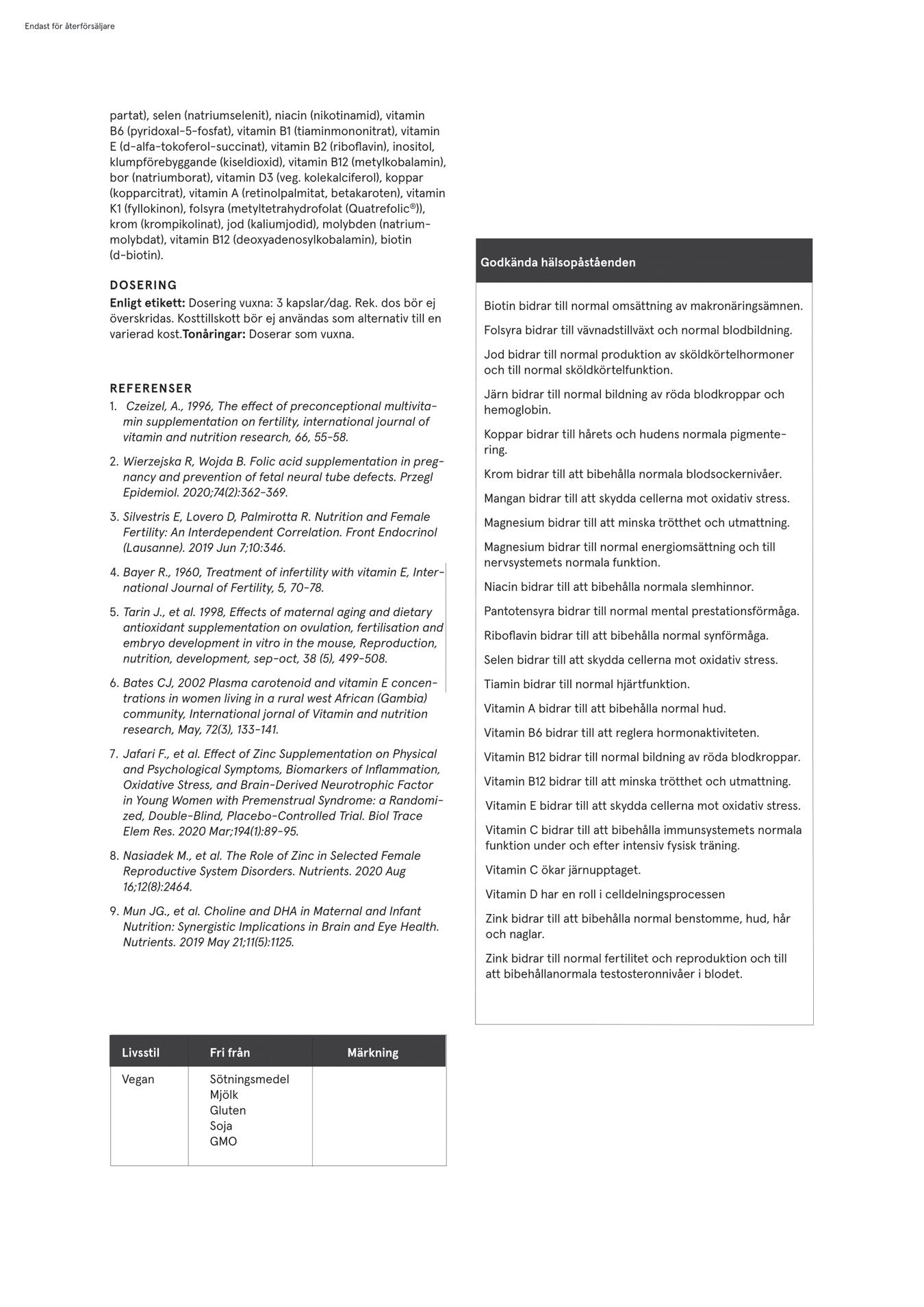 Femme Fertil+, 120 kapslar