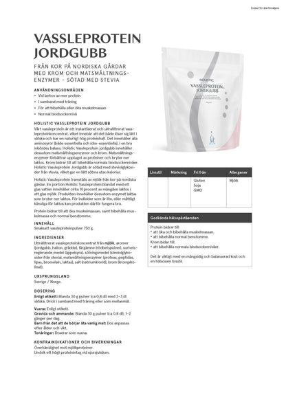 Vassleprotein jordgubb, 750 g