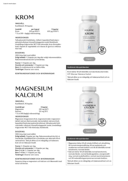 Magnesiumbisglycinat 100 mg, 90 kapslar