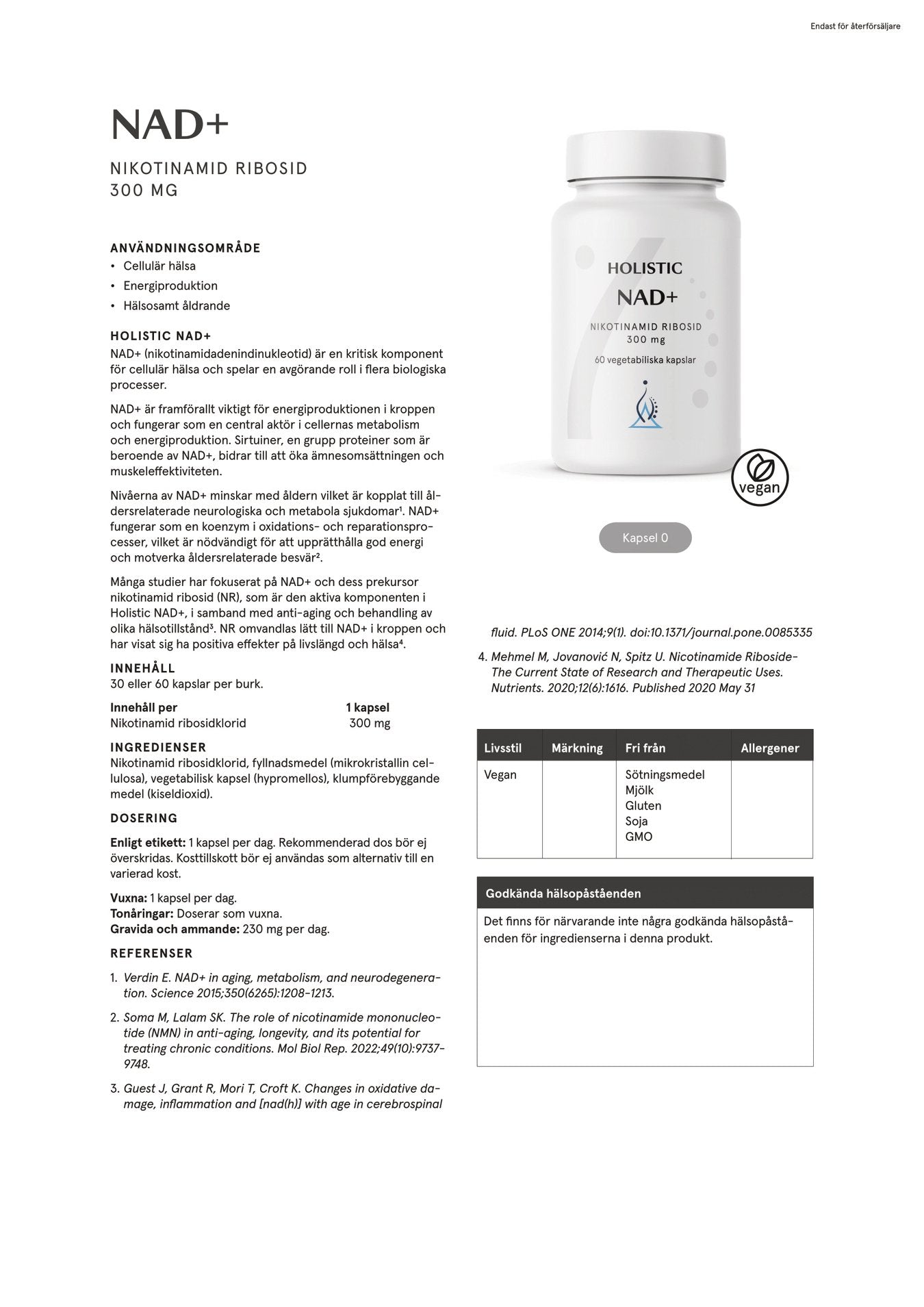 NAD+, 30 kapslar