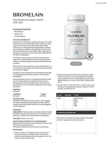 Bromelain, 60 kapslar