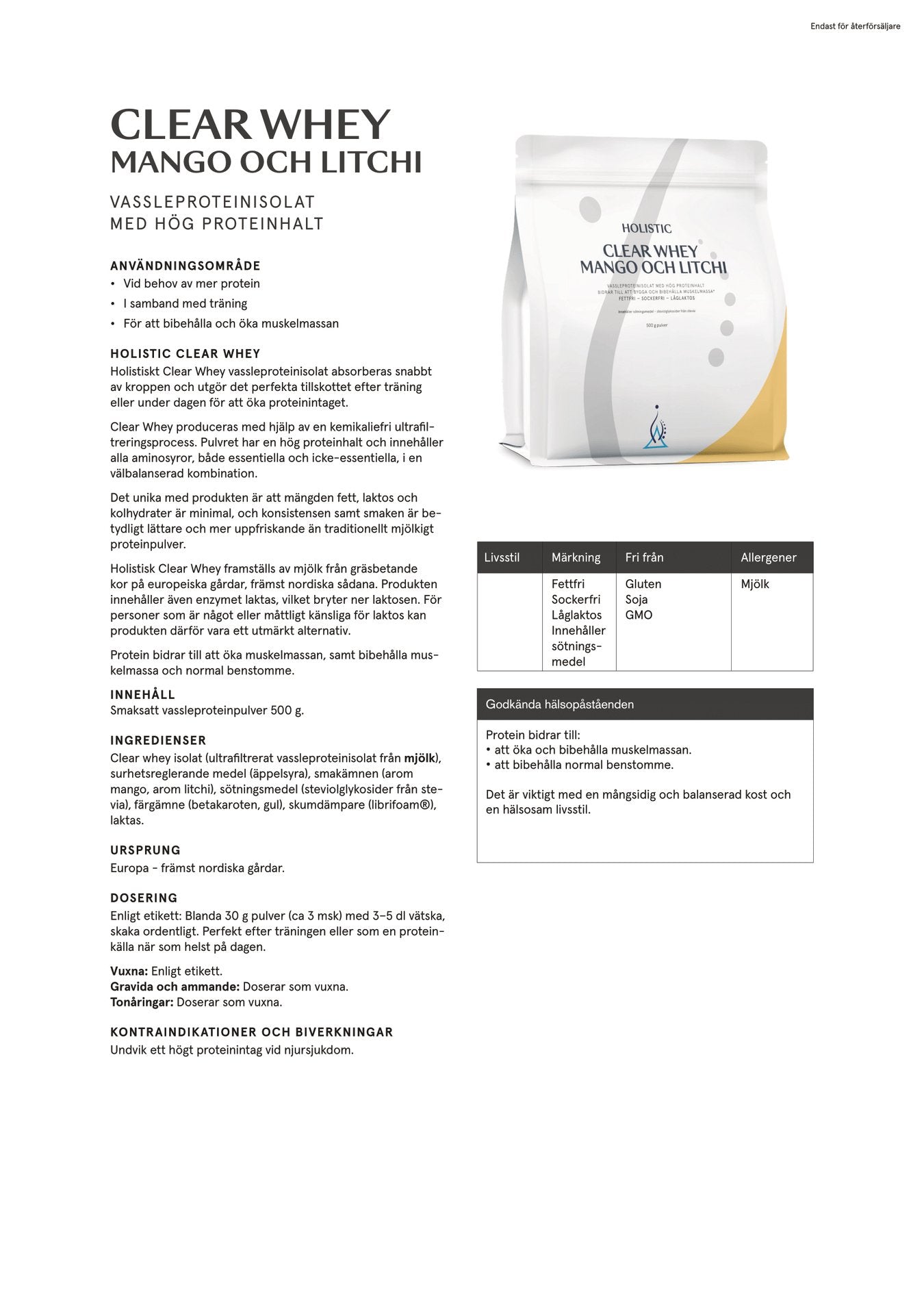 Clear Whey mango och litchi, 25g x 10 pack