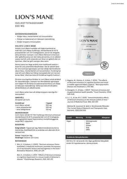 Lion's mane, 60 kapslar