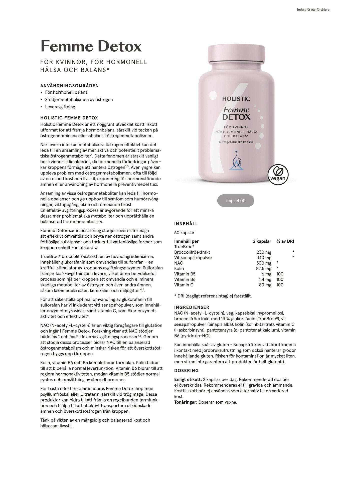 Femme Detox, 60 kapslar