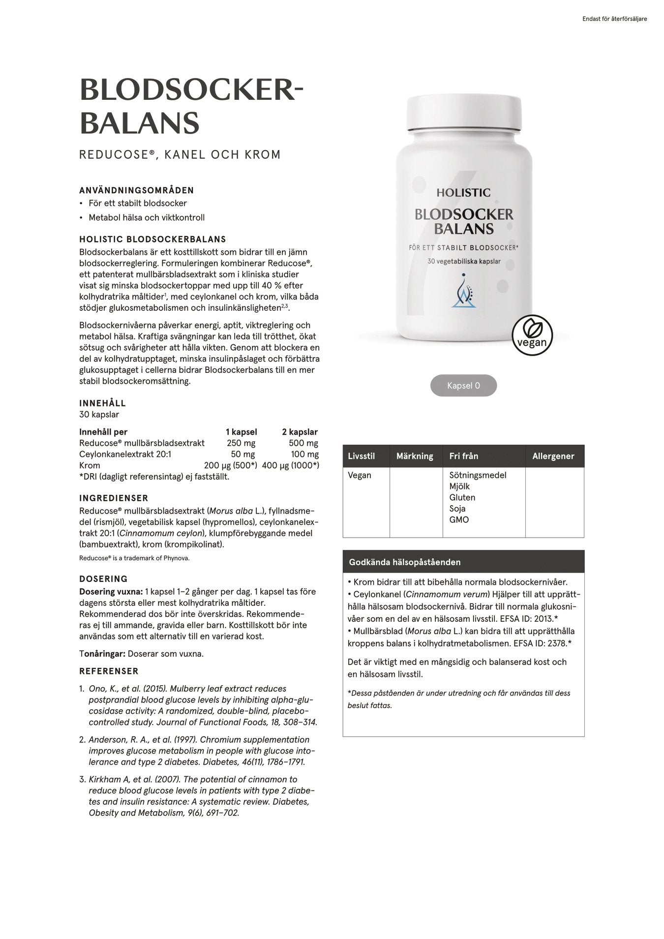 Blodsockerbalans, 30 kapslar