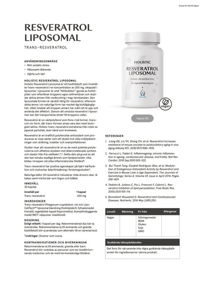 Resveratrol liposomal, 30 kapslar