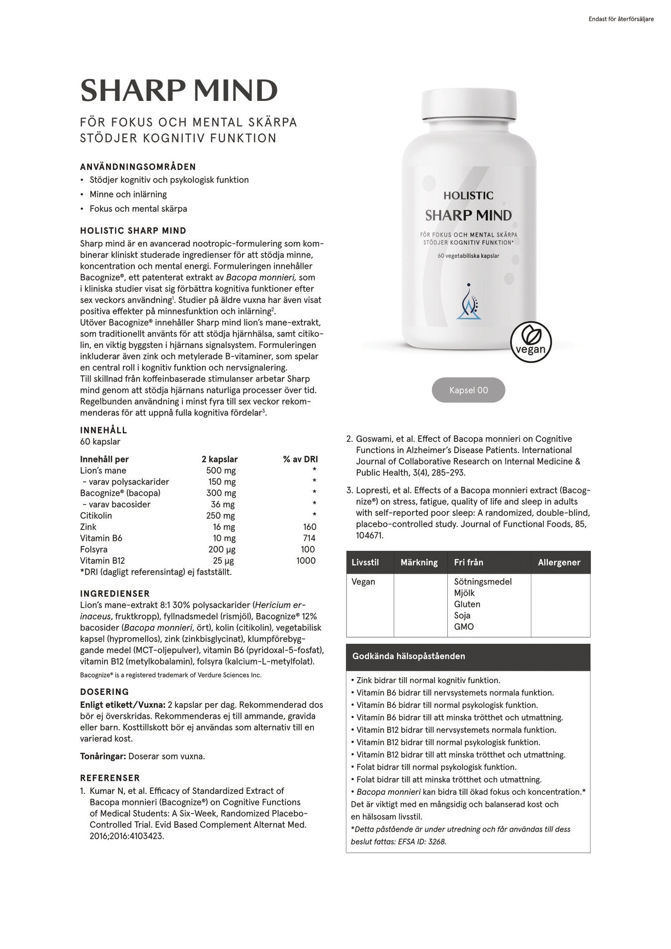 Sharp Mind, 60 kapslar