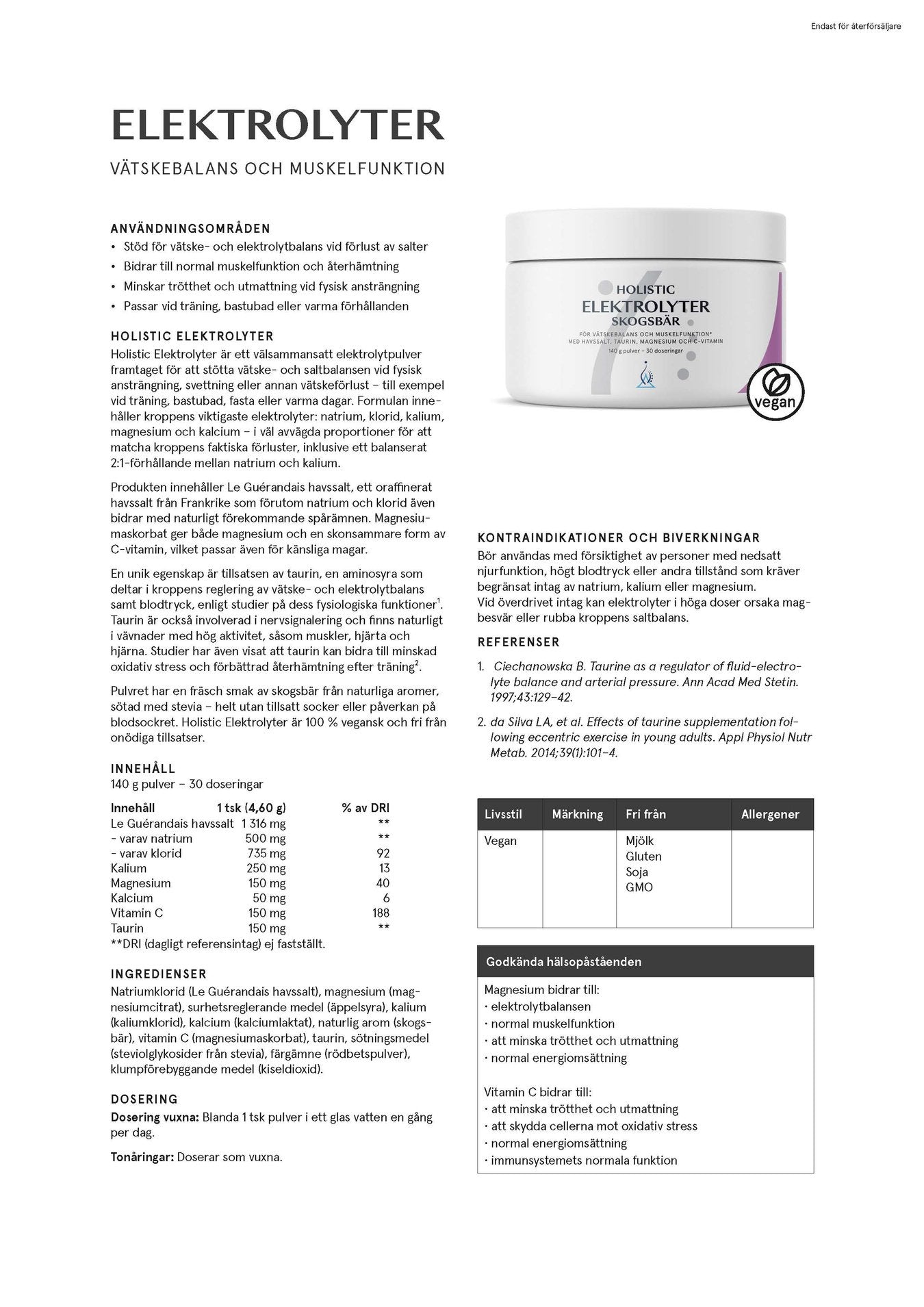 Elektrolyter skogsbär, 140 g