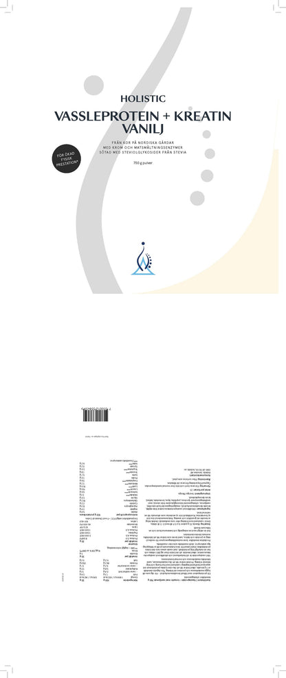 Vassleprotein + kreatin vanilj, 750 g