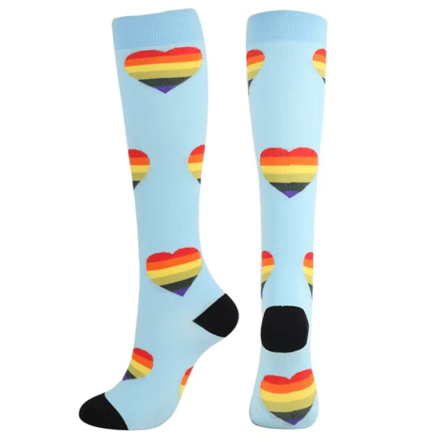 Stödstrumpor med hjärtan