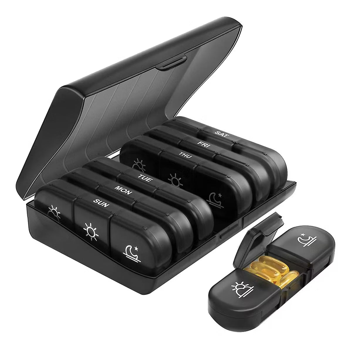 Unik medicin fördelare dosett med löstagbara fack