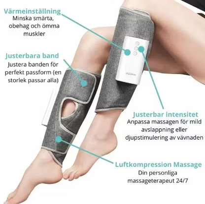 Uppvärmd massageapparat för benen
