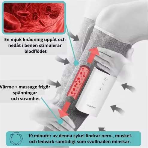 Uppvärmd massageapparat för benen