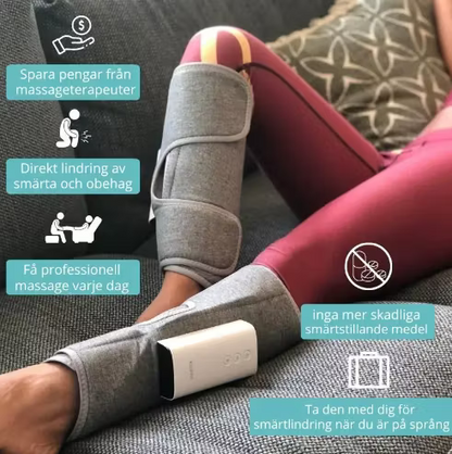 Uppvärmd massageapparat för benen