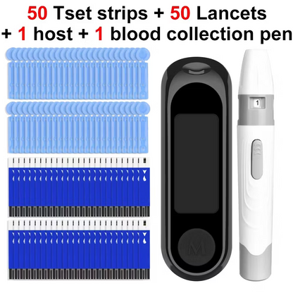 Blodsockermätare Kit – Diabetes Testset med 50 Teststickor & Snabbt Resultat