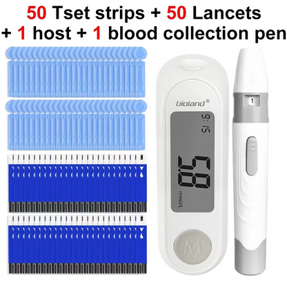 Blodsockermätare Kit – Diabetes Testset med 50 Teststickor & Snabbt Resultat