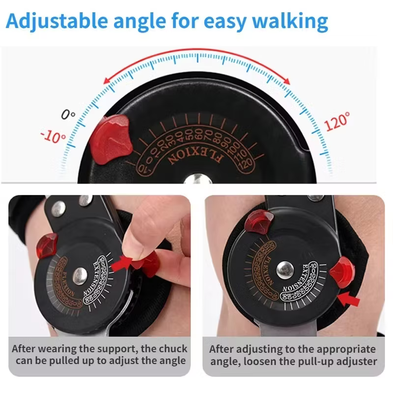 Ortopediskt Knästöd med Justerbara Gångjärn – För Trygg Återhämtning
