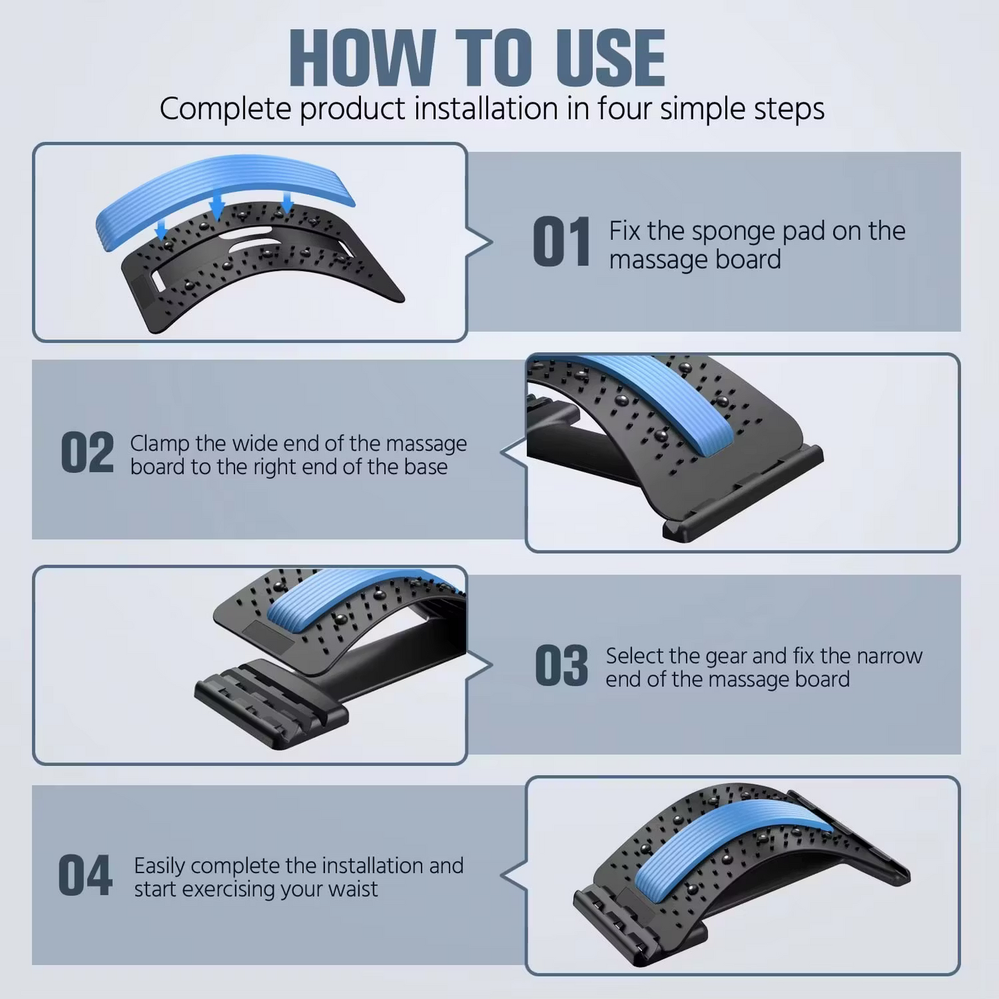 Ryggsträckare mot Ryggsmärta – Justerbart Stöd för Övre & Nedre Rygg