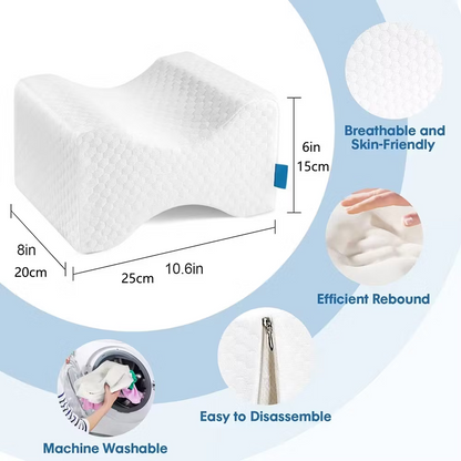Ortopedisk Knäkudde i Memory Foam – För Rygg, Höft & Ben | Perfekt för Sidliggande & Gravida